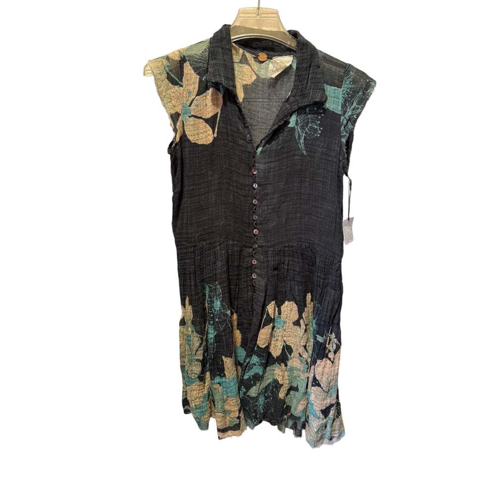 NWT Free People One Sleeveless Button Down Mini Dress/Tunic Size L